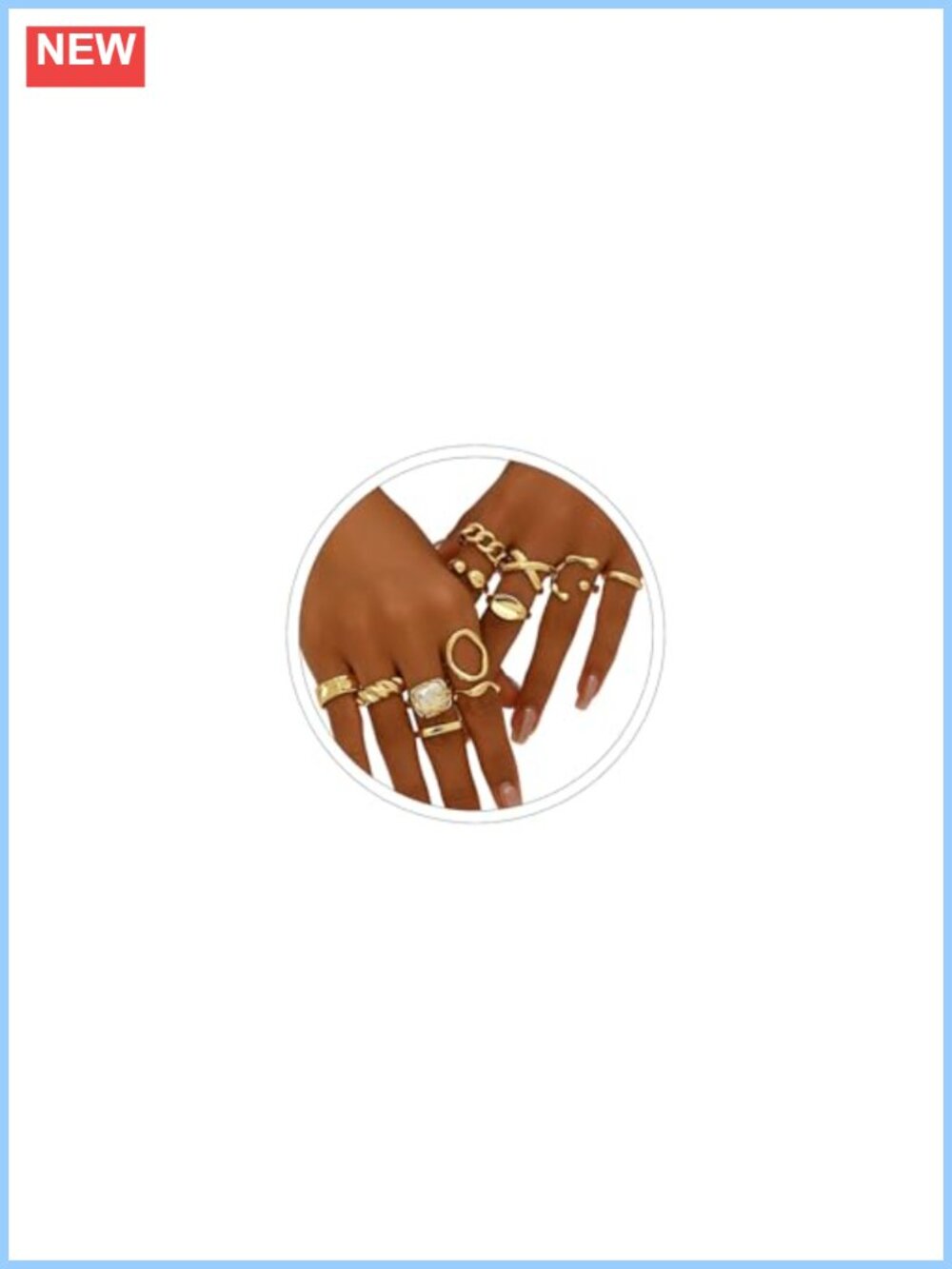 Chunky Stackable Rings Set Adjustable Zinc Statement Rings Women